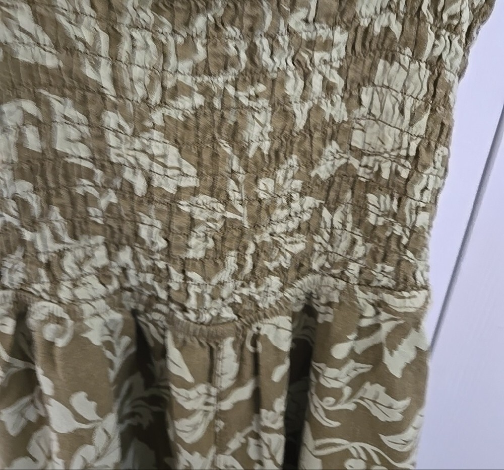 Anthro Pilcro Smocked Wide-Leg Jumpsuit in Olive Floral - Picture 9 of 10